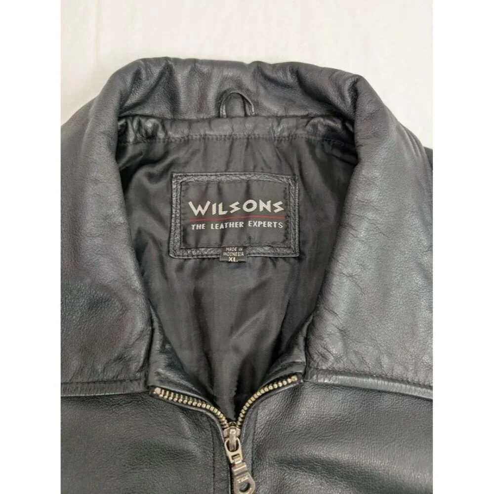 Wilsons Leather jacket women's size XL vintage 90s black moto - Picture 6 of 14